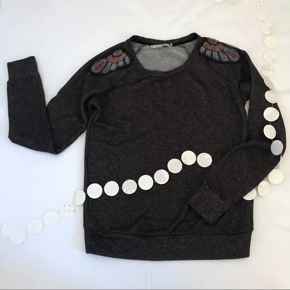 Jersey Top Sweatshirt with Beading by Chloe K